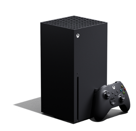 Um console e um controle Xbox series X