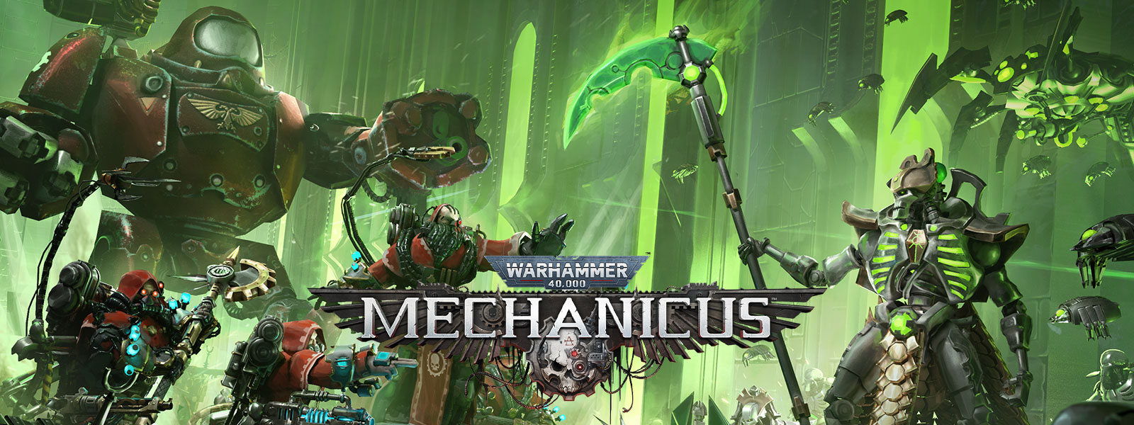 Warhammer 40,000: Mechanicus, des armées équipées de hautes technologiques se préparent pour la bataille.