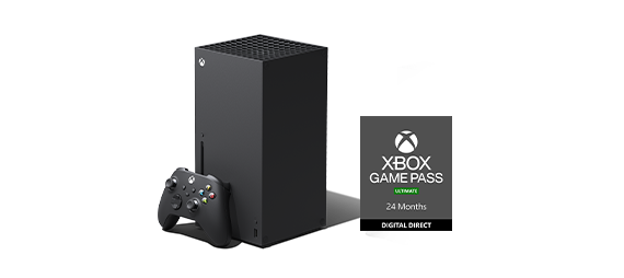 Xbox Series X med Xbox Game Pass-æske