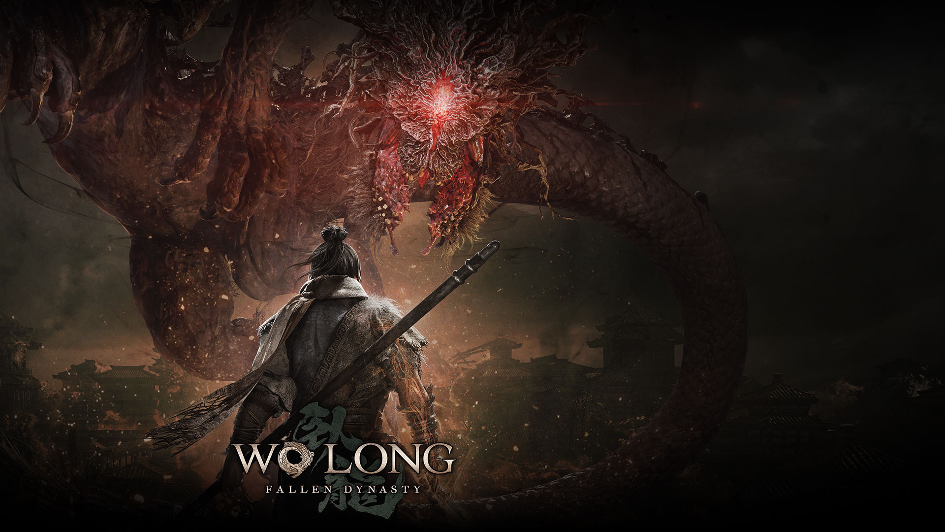 Wo Long: Fallen Dynasty, a lone swordsman squares off against a demonic dragon.