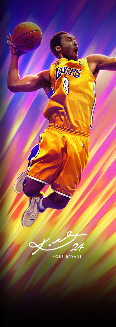 NBA 2K24, Kobe Bryant mergulhando uma bola de basquete