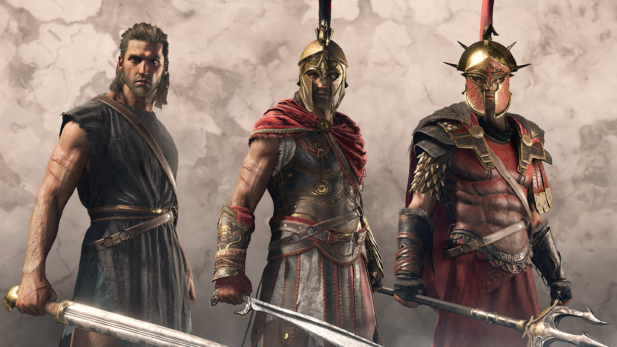 Player character outfitted in different Greek gear