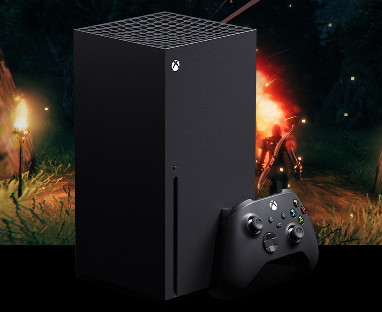 Xbox Series X の本体とコントローラー