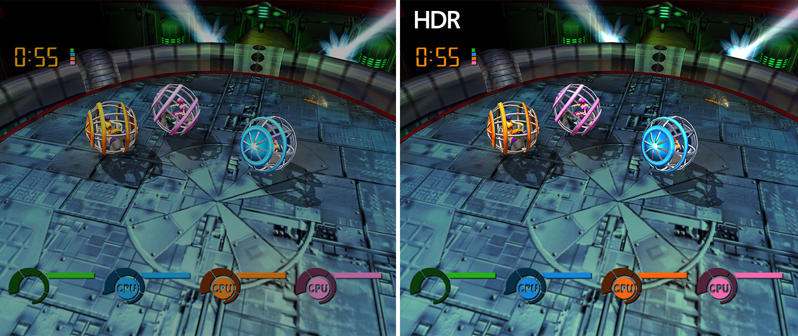 オート HDR で1 段階明るい『Fusion Frenzy』の比較用スクリーンショット