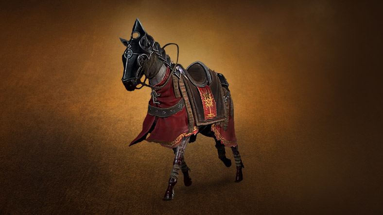 Light-Bearer Mount with Caparison of Faith Mount Armor for Diablo IV.