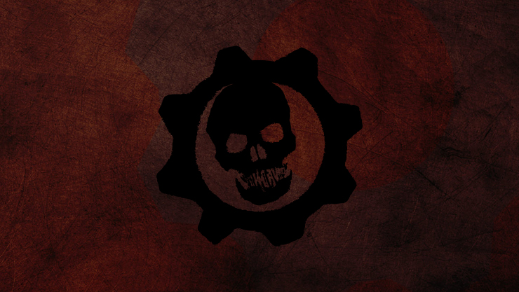gears of war-logo met doodshoofd in het midden