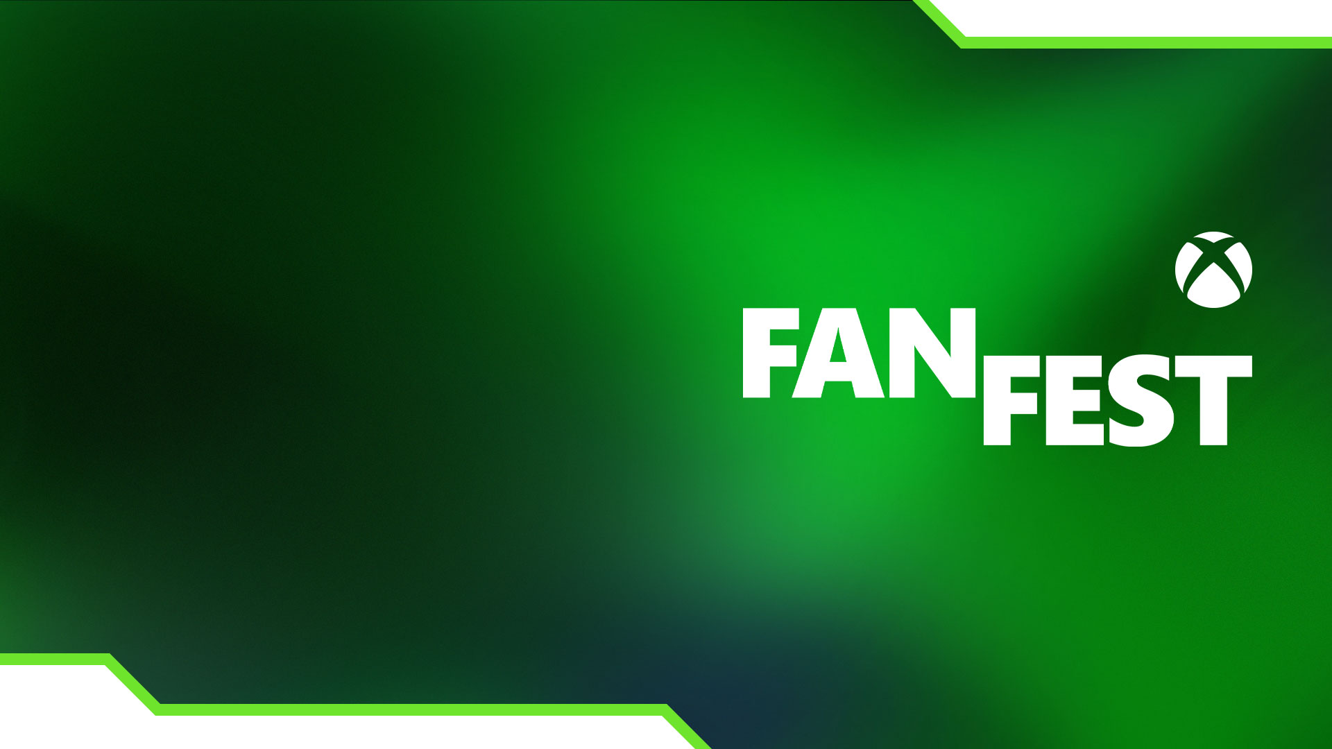 Sphère Xbox, FanFest avec un dégradé de vert.