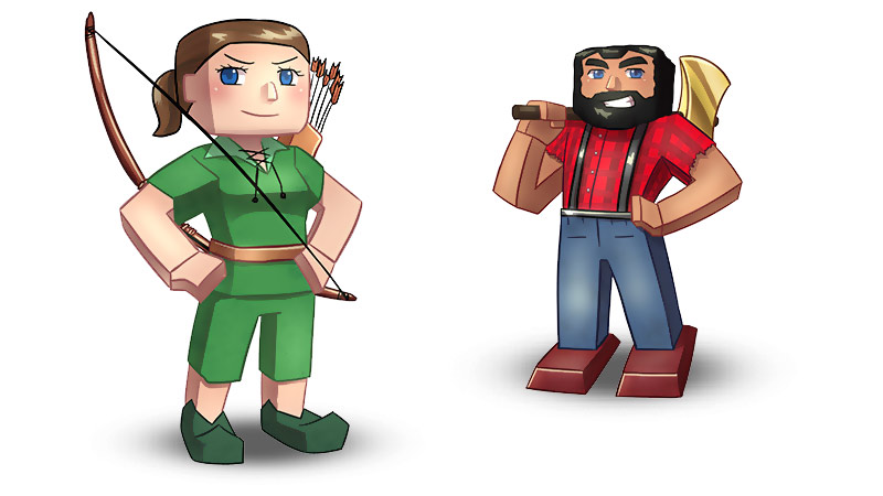 Minecraft characters ready for minigame adventures