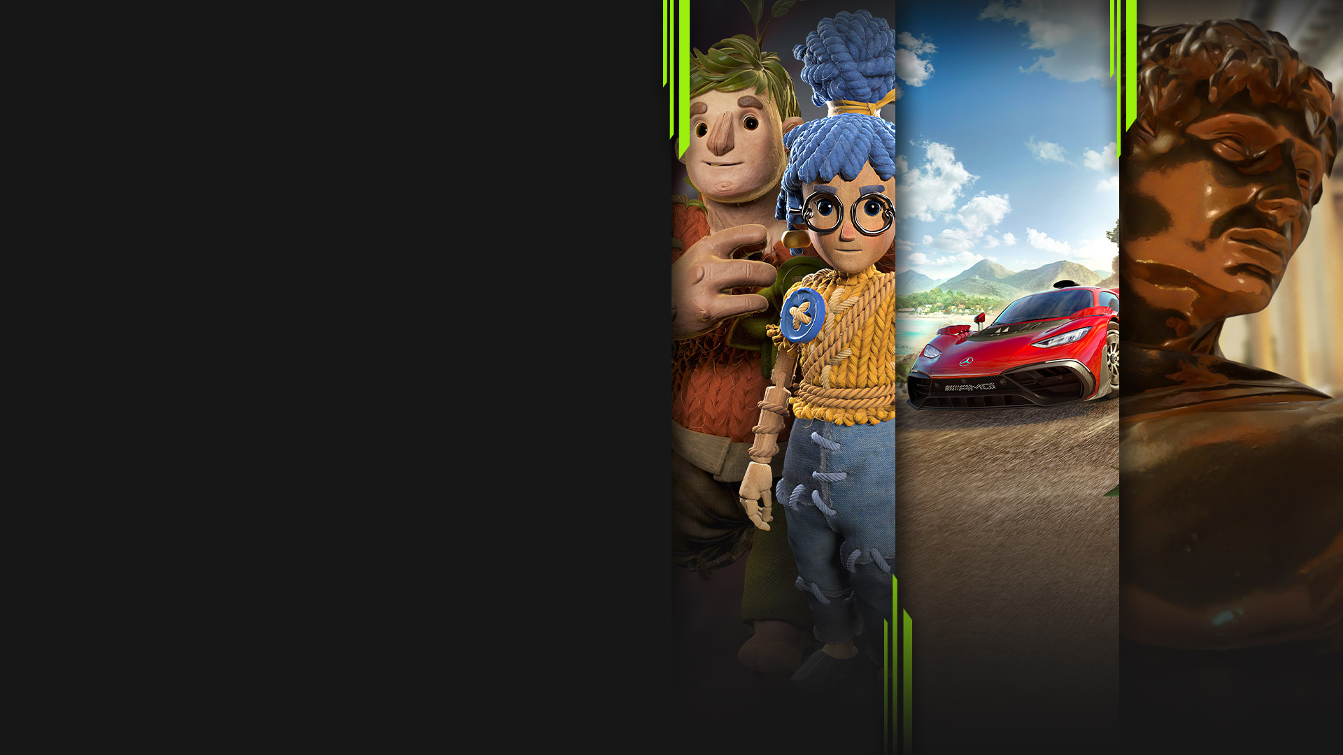 Game art from multiple games available now with Xbox Game Pass including It Takes Two, Forza Horizon 5, The Forgotten City and Age of Empires IV.