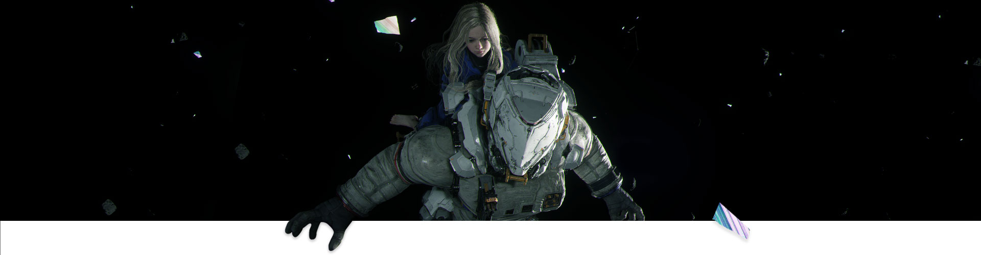 Ein Mädchen reitet auf einem Astronauten durch den Weltraum