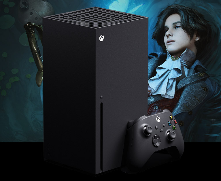 Xbox Series X の本体とコントローラー