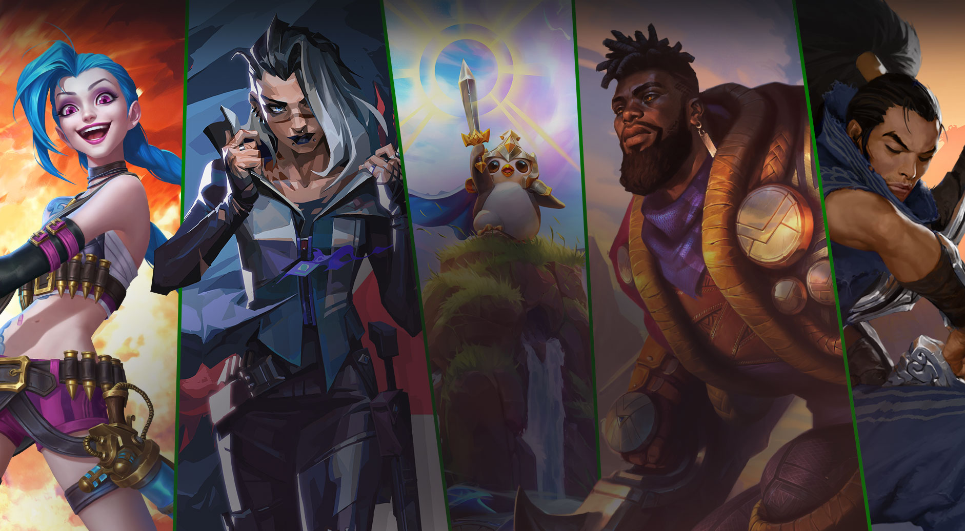 Una colección de personajes en el juego de juegos para PC y celulares publicados por Riot Games.