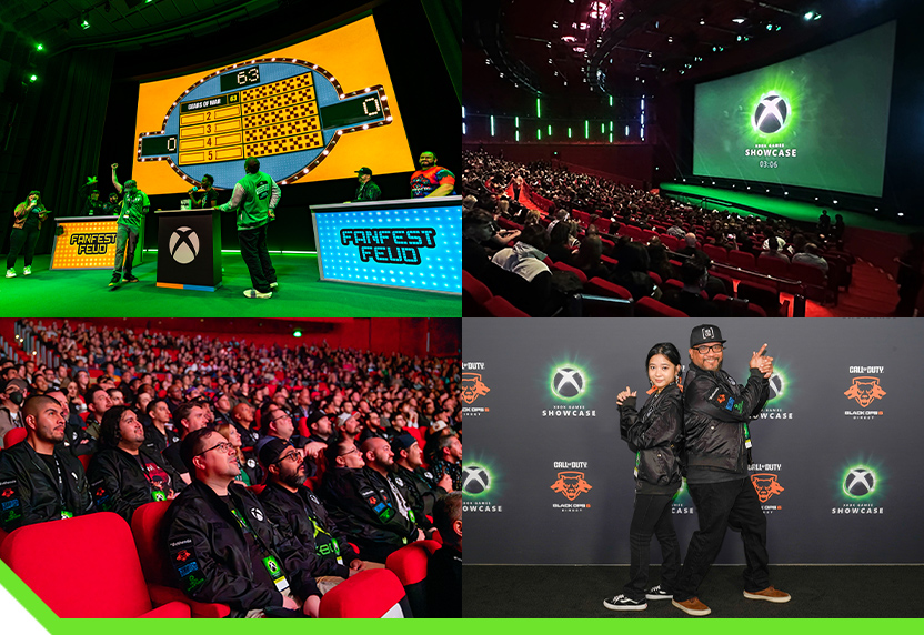 A compilation of images from the Fanfest Xbox Games Showcase Premier Event in LA