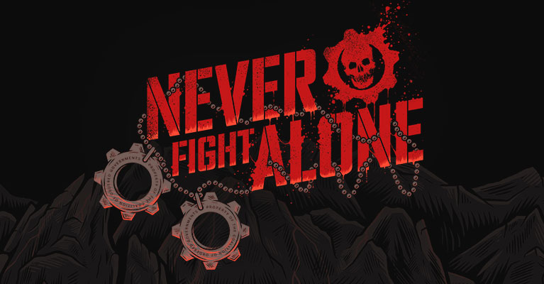 immagine di sfondo con le parole Never Fight Alone visualizzate