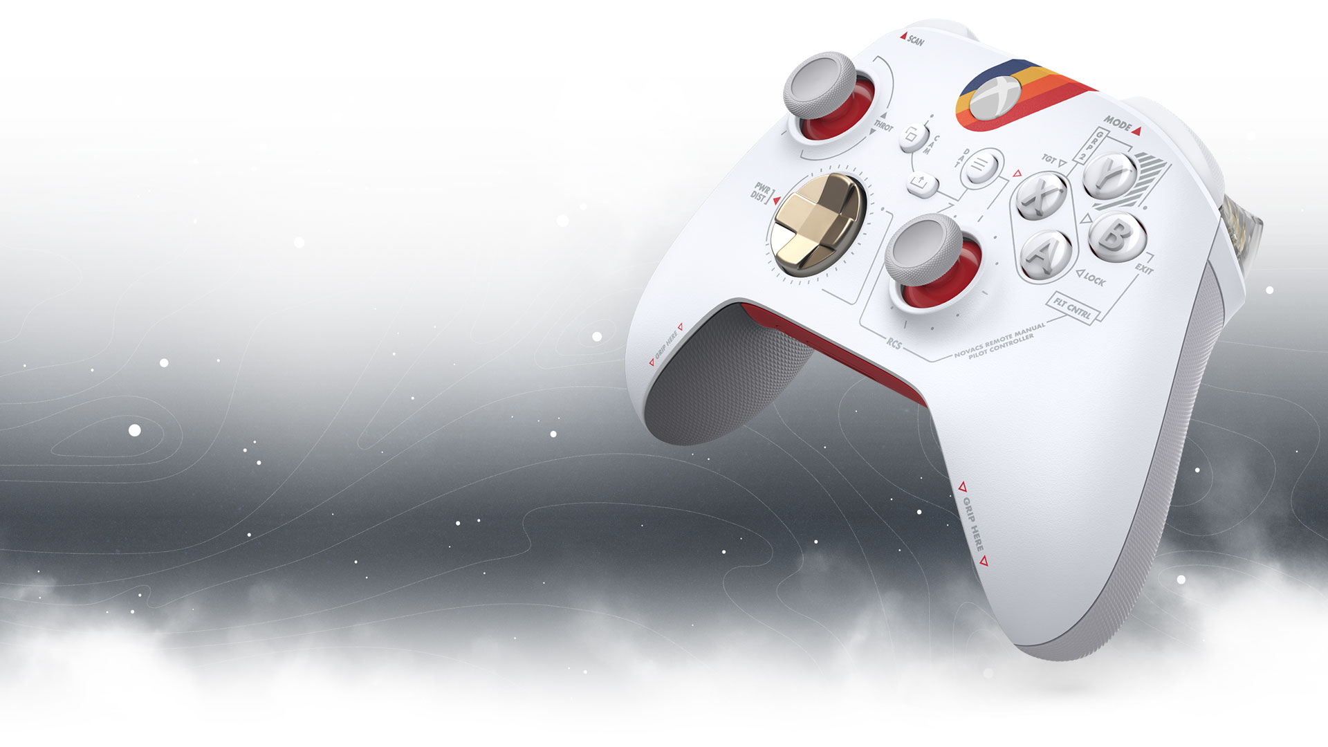 Detail view of right angle facing Xbox Wireless Controller – Starfield Limited Edition