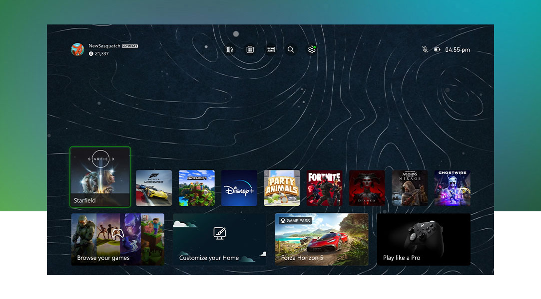 Динамичный домашний экран на Xbox Series X|S