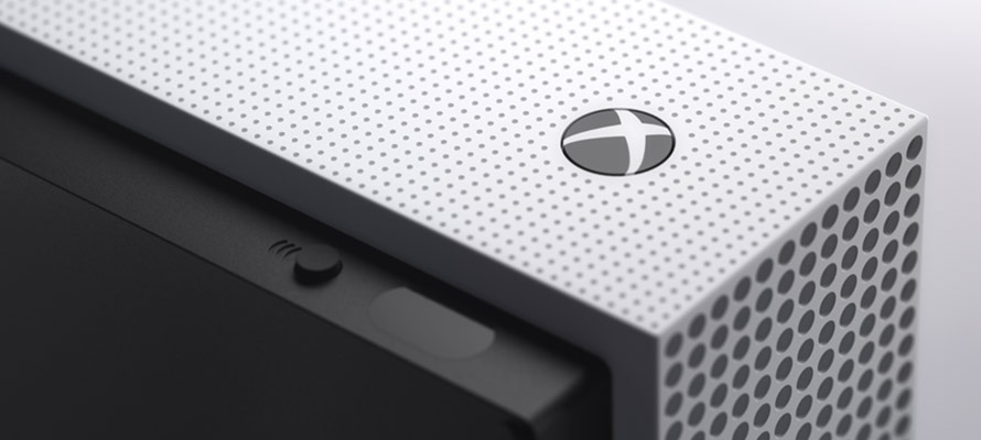 Canto frontal do Xbox One S