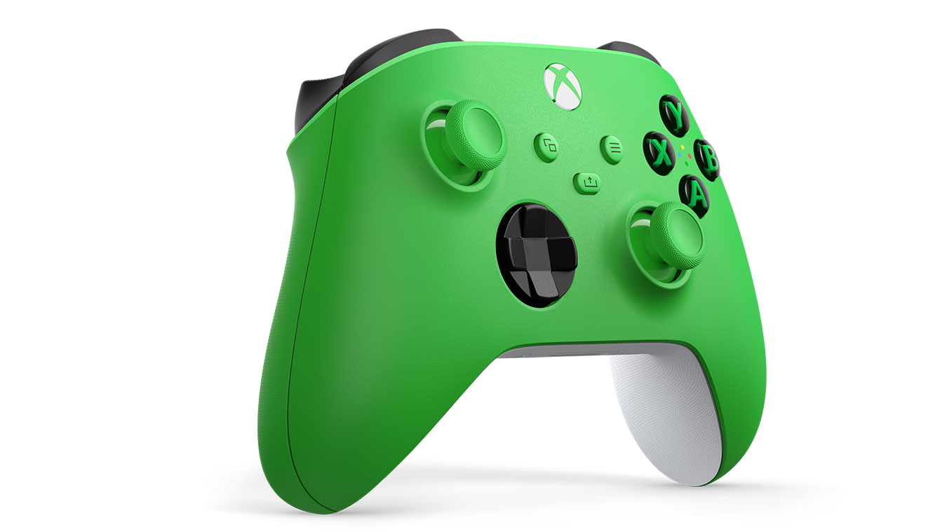 обновить основную галерею с изображением: правый угол беспроводного геймпада Xbox зеленый