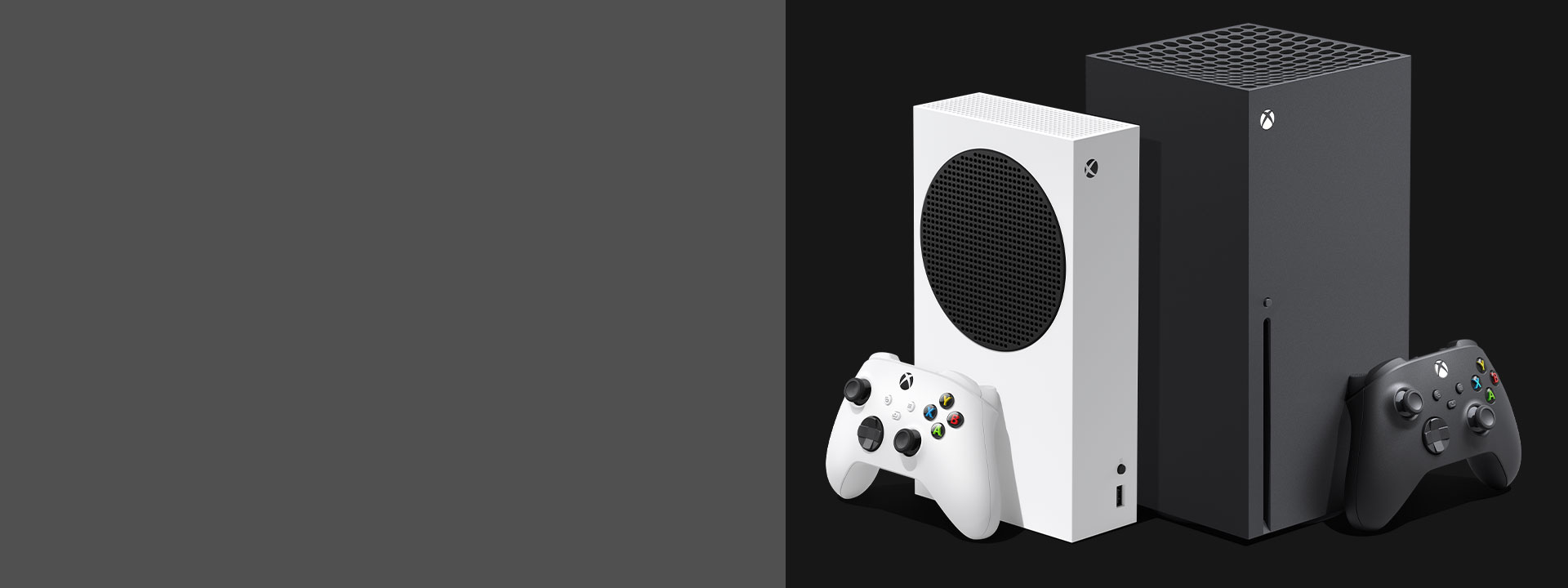 Xbox Series X- und Xbox Series S-Konsolen nebeneinander.