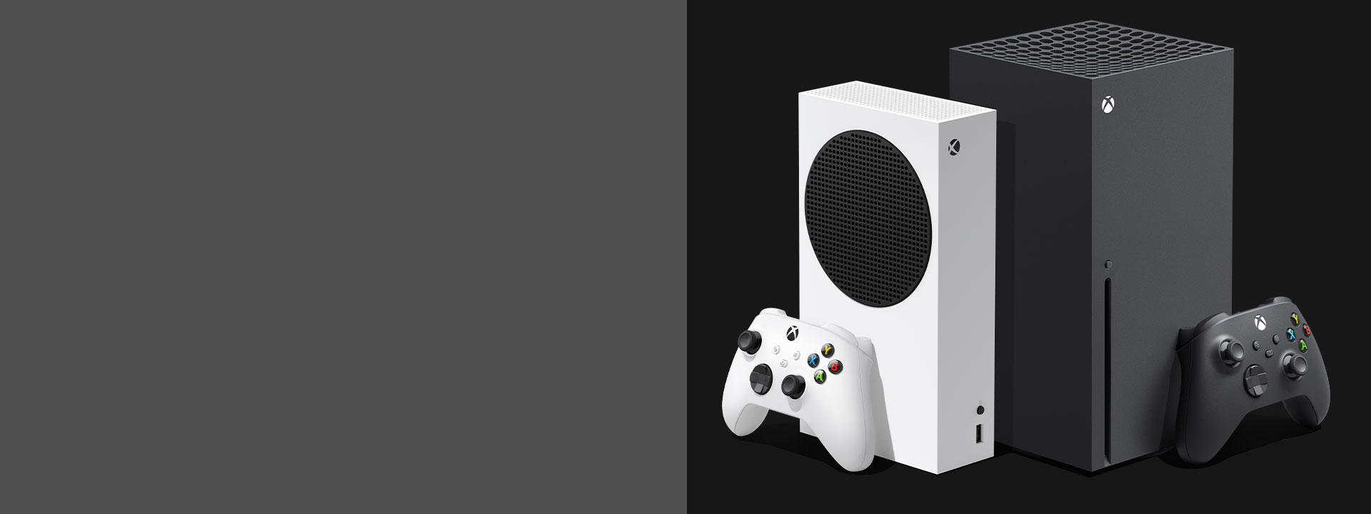 横に並べて置かれた Xbox Series X と Xbox Series S のコンソール。