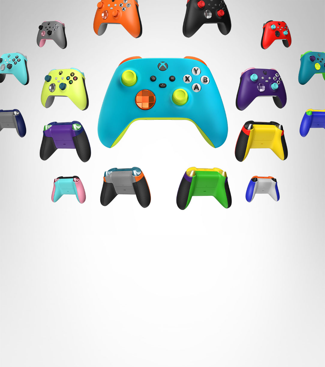 Plusieurs manettes du Xbox Design Lab