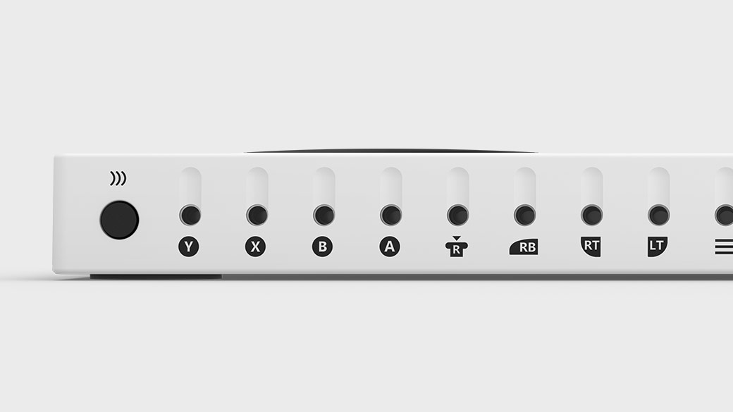 View of Xbox Adaptive Controller ports for gaming