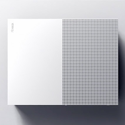 Detailed view of Xbox One S console from above