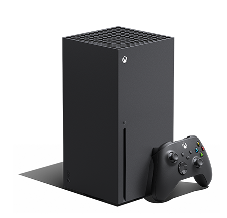 Xbox series X-konsoll og kontroller