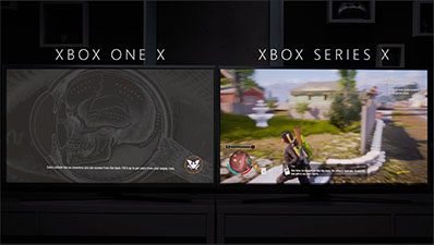 En video som visar Xbox Series X betydligt kortare laddningstider.