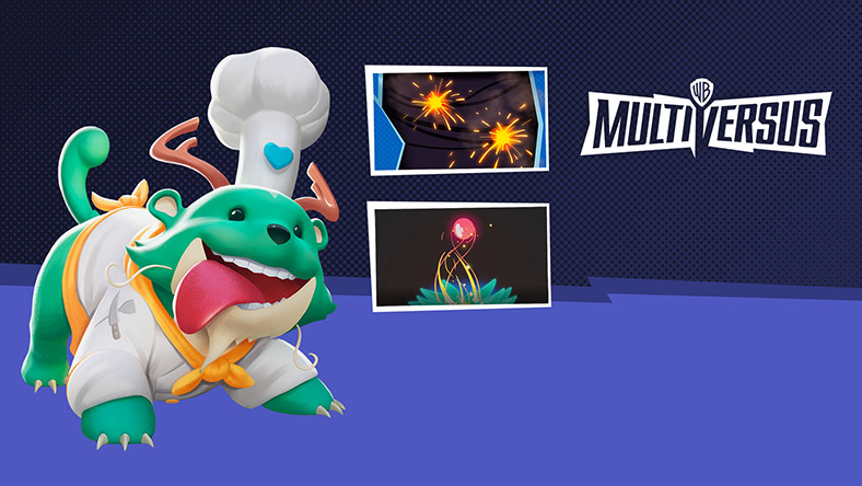 MultiVersus, Dog with a chef's hat and games showcasing perks Xbox Game Pass Ultimate members can get.