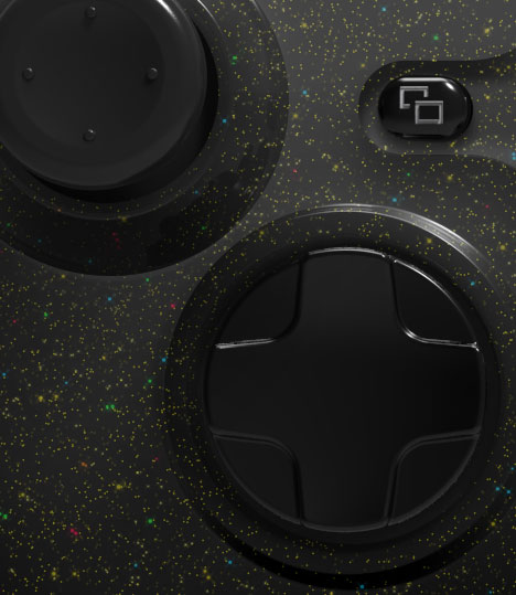 Close up of D-pad on the Hyperkin Xenon Wired Controller for Xbox - Cosmic Night