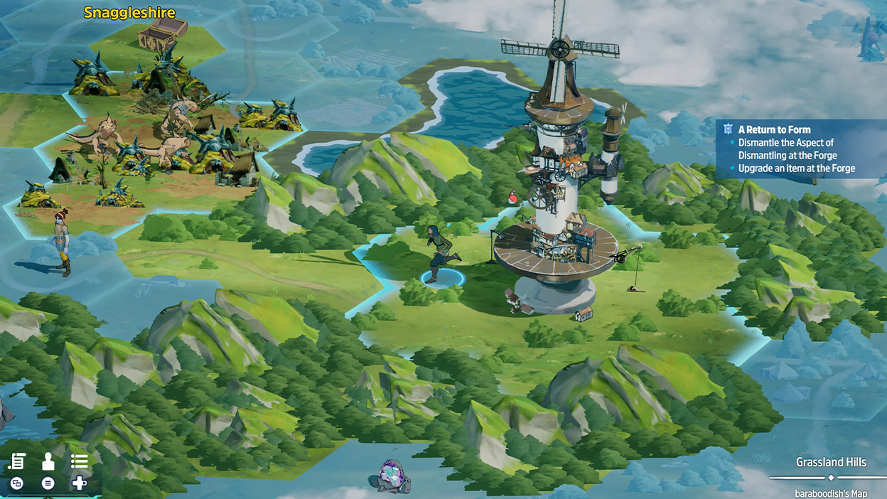 An image of the world map centered on the Belfry and displaying quest information.