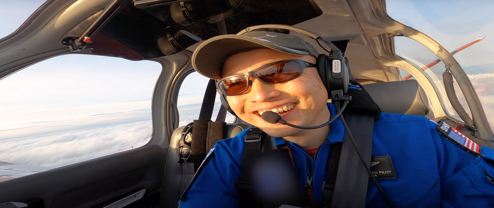 Shinji Maeda in a plane