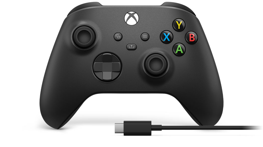 update main gallery with image: Front of Xbox Wireless Controller + USB-C® Cable