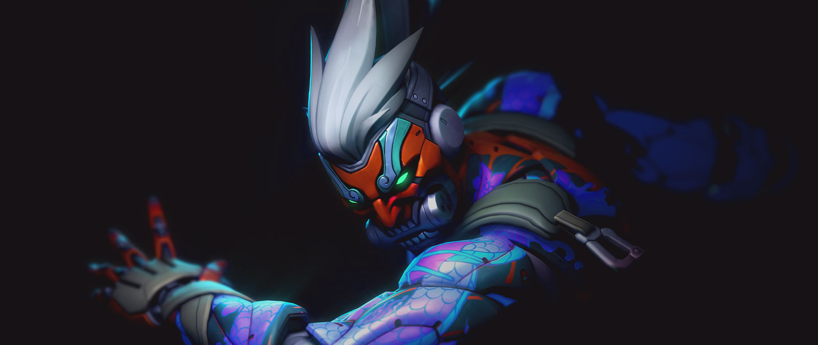 La silhouette de Genji émerge de l’ombre.
