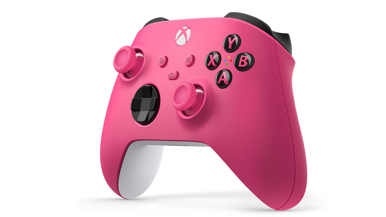 update main gallery with image: Ángulo izquierdo del Mando inalámbrico Xbox en rosa intenso