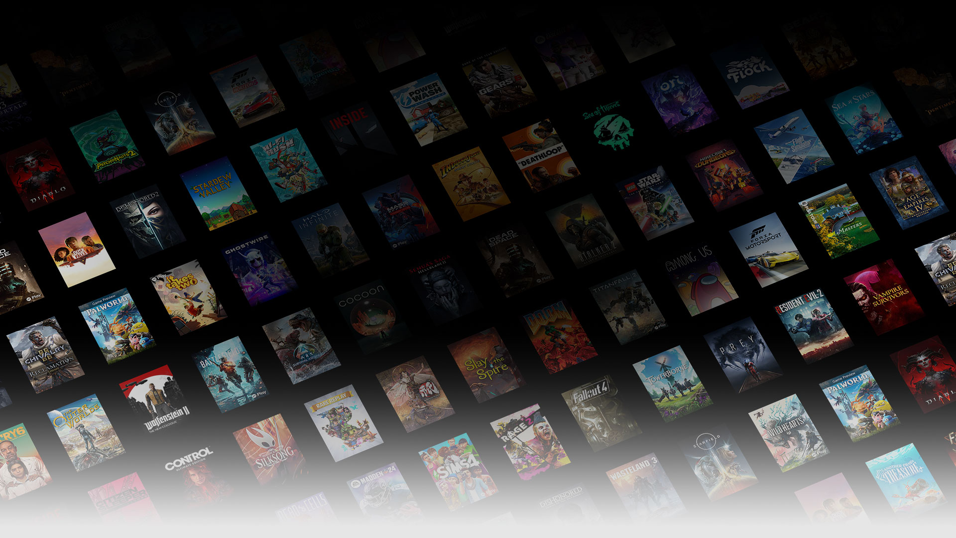 XBOX Game Pass で発売されるゲームのボックス ショットの数々