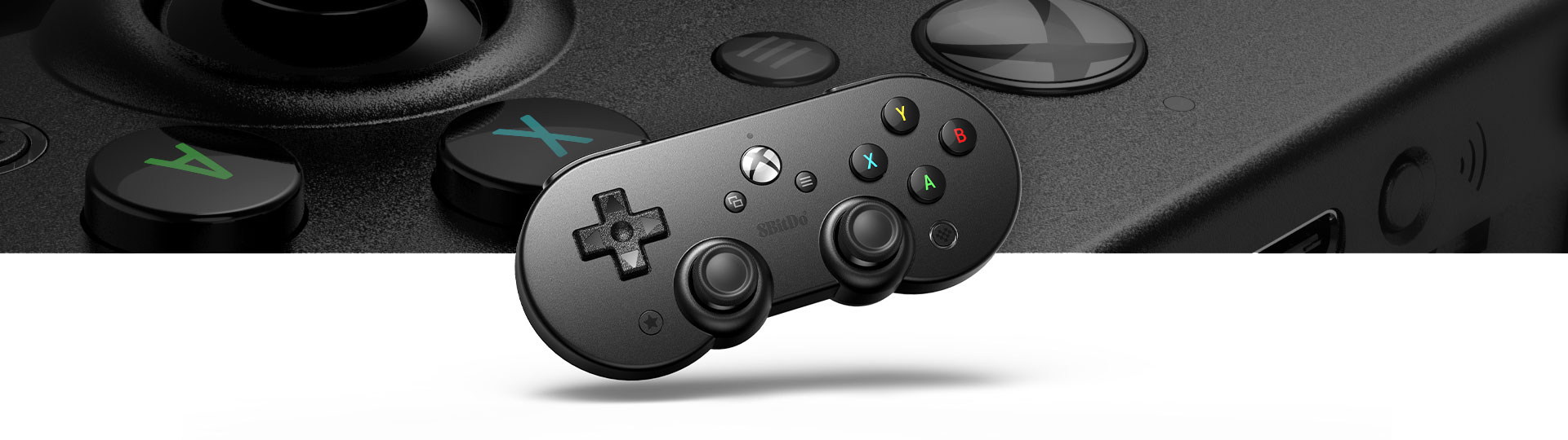  SN30 Pro con un primer plano de la textura de la superficie del control