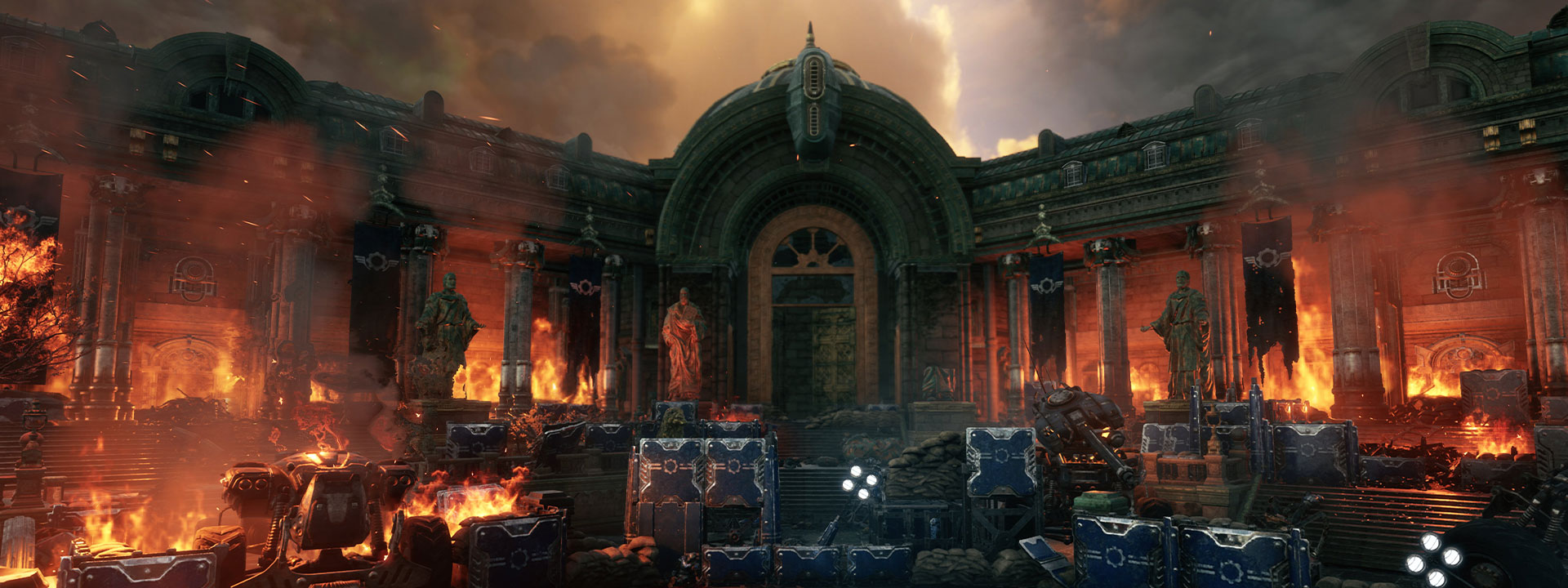 Burning building from Gears Tactics