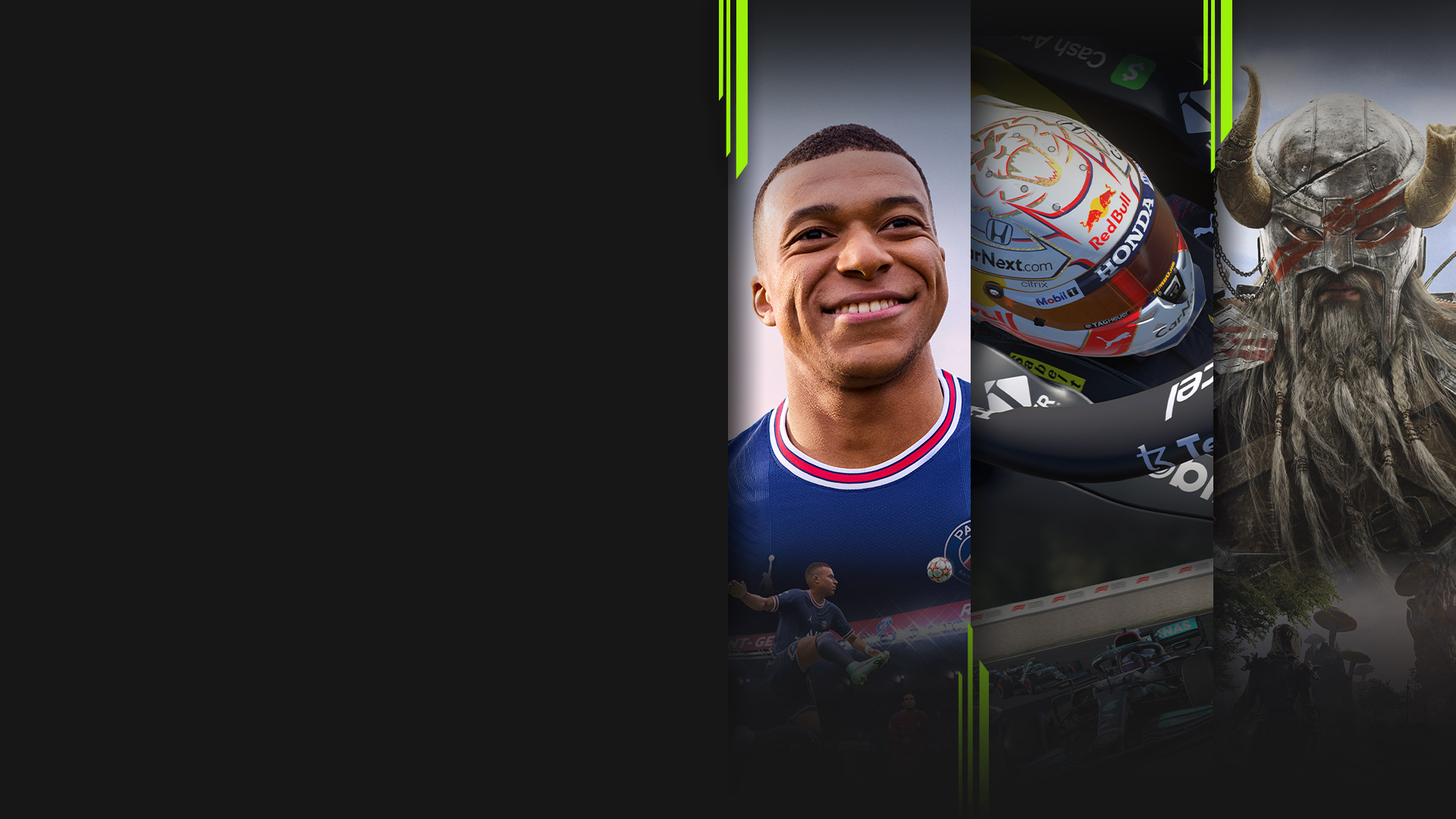 FIFA 22, F1 2021, The Elder Scrolls Online ve Halo Infinite dahil olmak üzere şimdi Xbox Game Pass ile erişilebilen birden fazla oyundan oyun resimleri.