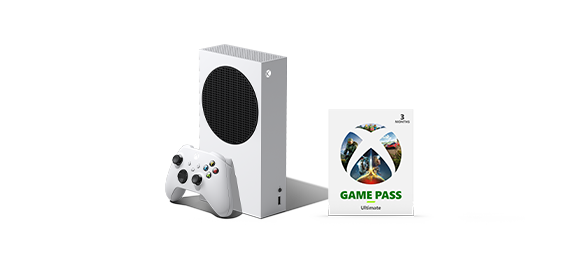 Caixa da Xbox Series S com Xbox Game Pass