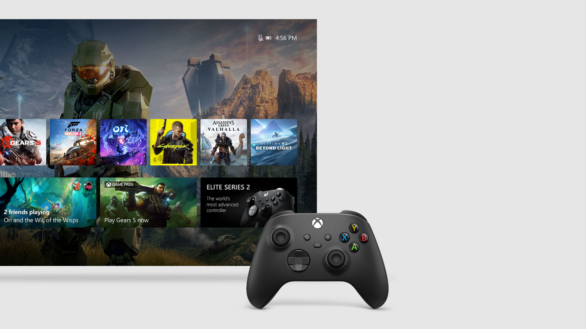 Interface du tableau de bord de la Xbox Series X