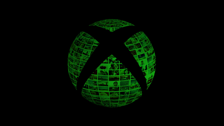 Xbox logo with social images on it