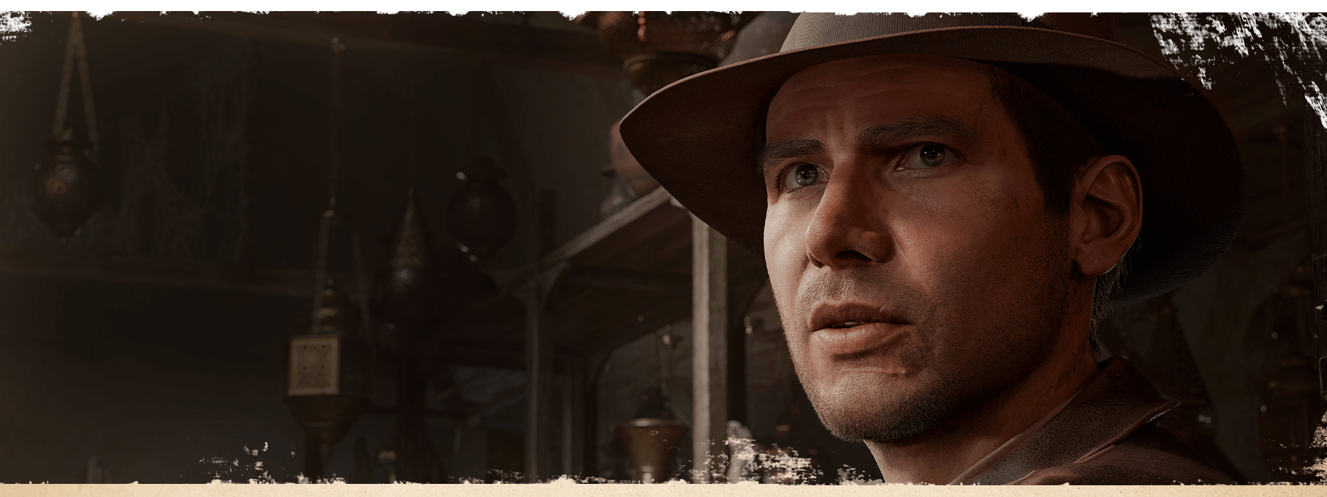 Indiana Jones marvels at a collection of artefacts.