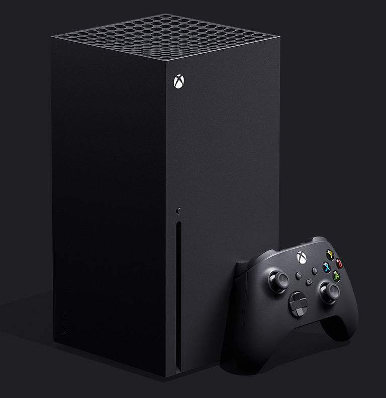 Xbox Series X 主机与 Xbox 控制器。