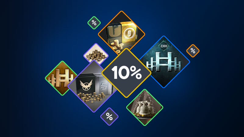 A diamond design motif displaying various forms of in-game currency.