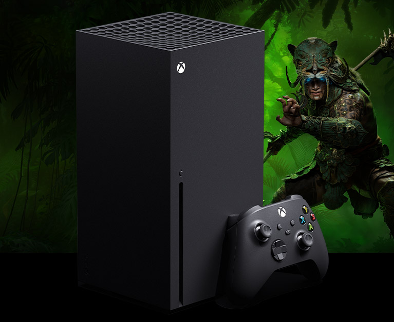 Una consola Xbox Series X y un control