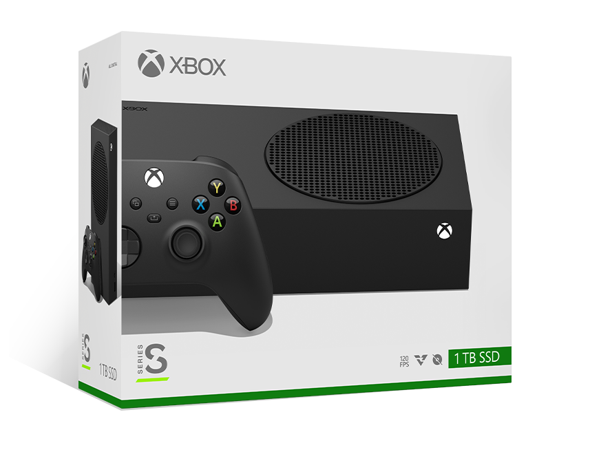 Xbox Series S – 1TB Carbon Black with Xbox Wireless Controller – Carbon Black box