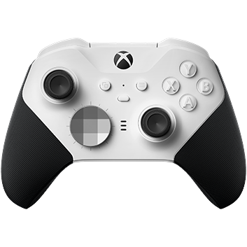 Vue détaillée de la manette sans fil Xbox Elite Series 2 – Core (Blanc)