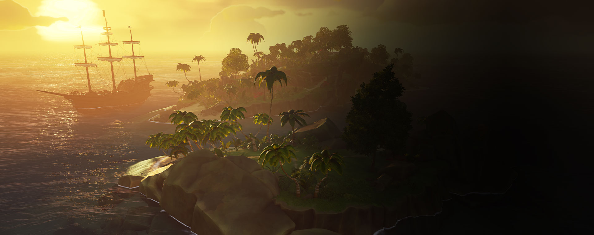 Deux îles et un navire de Sea of Thieves